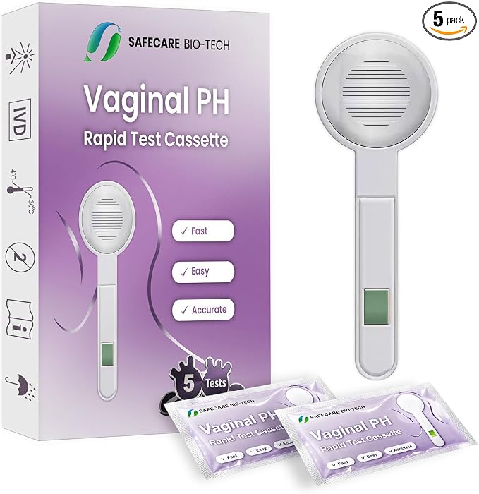 One Step Vaginal pH Bacterial Vaginosis Test Kit, 5 Test Kits, BV, Yeast Infection, Feminine Vaginal Health, pH Balance for Women, Individually Foil Wrapped