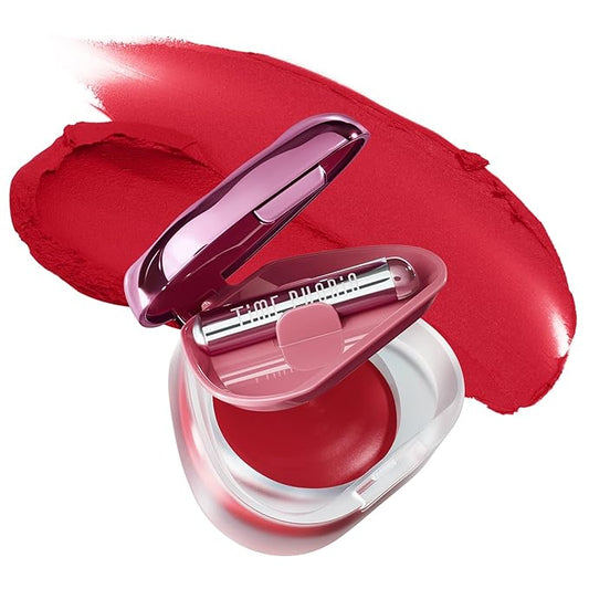 ORBITA LIP AND CHEEK BLURRING POT | Lip & Cheek Tint with Soft Velvety Mud Texture, Blur Matte Finish Lipstick, Featherlight, Multi-Use Makeup, Buildable Color, Long-Wearing (003 Cupid)