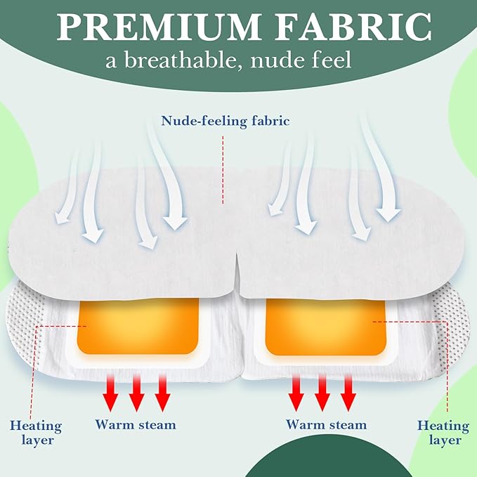 100 Pcs Self Heated Steam Eye Masks Disposable Self Heating Eye Mask Bulk Steam Mask Warm Compress Gifts for Home Office Travel Warm Sleep Supplies(Green)
