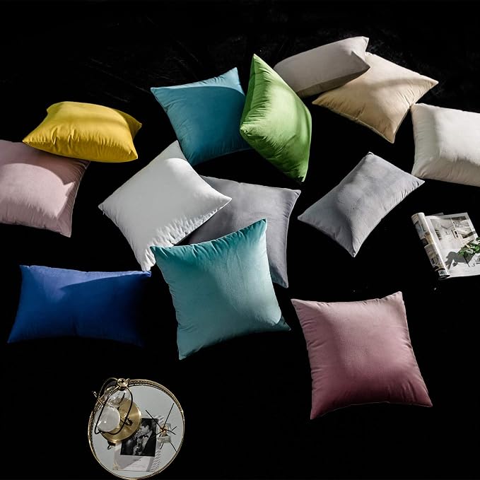 18x18 Velvet Throw Pillow Covers Set of 2 for Couch Bed Sofa,Silver Gray | Decorative Soft Cushion Covers with Invisible Zipper for Living Room Bedroom Home Decor
