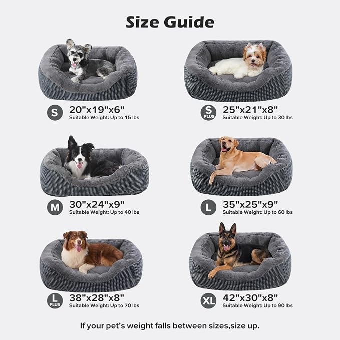 XL Dog Beds Large Sized Dog, Washable Orthopedic Warming Soft Sleeping Durable with Anti-Slip Bottom