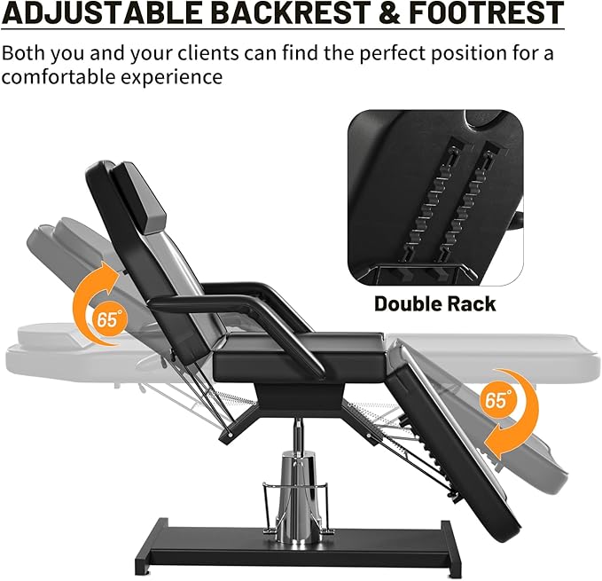 Hydraulic Tattoo Chair Bed for Client Facial Beds for Esthetician Chair Adjustable Facial Bed Spa Chair Massage Table Beauty Tattoo Beds