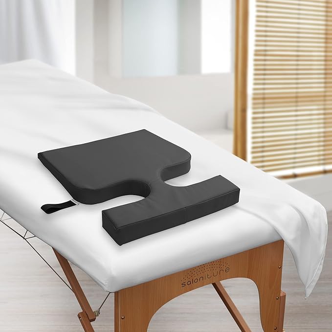 Saloniture Women's Comfort Cushion - Massage Table Wedge Bolster Pillow, Black