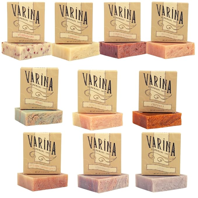 Natural Floral Variety Bar Soap - Gentle Cleansing for Sensitive Skin, Floral - 10 Pack