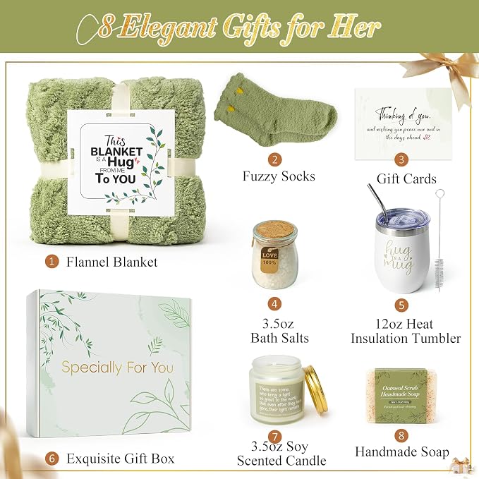 Sympathy Gift Baskets for Loss of Loved One, Bereavement Care Package for Women, Condolence Gift for Mom, Dad, Husband – Grief Support, Miscarriage Gifts for Mother, Sorry for Your Loss