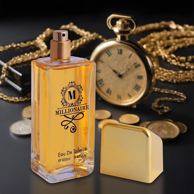 Millionaire Eau De Toilette for Men Citrus, Woody & Spicy Blend Top Notes of Orange & Grapefruit with Mint - Base Notes of Amber, Leather & Patchouli - Vegan & Cruelty-Free - Elegant 100ml Bottle