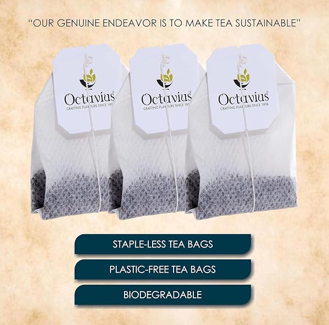 Octavius English Breakfast Black Tea Bags | Strong Indian Black Tea | Rich & Malty Flavor | Premium Black Teas for Morning Energy | Classic English Breakfast Teas | 30 Bags Pack