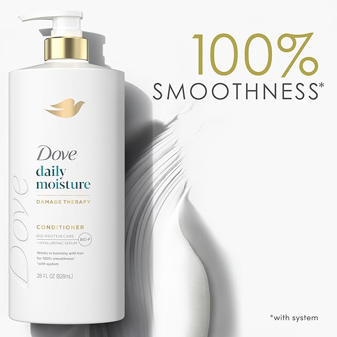 Dove Conditioner Daily Moisture for Dry Hair with Bio-Protein Care Technology and Hyaluronic Serum 28 Fl Oz