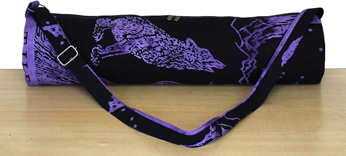 INDIAN CRAFT CASTLE ICC Yoga Mat Bag Carrier Full-Zip Exercise Yoga Mat Carry Bag for Women Men with Multi-Functional Storage Pockets and Adjustable Shoulder Strap 26X6 Inches