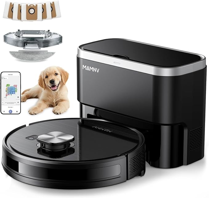 Robot Vacuum,11500Pa Suction,LiDAR Navigation,Self-Emptying,Pet Hair | 90-Day Hands-Free Cleaning 160-Minute Long Runtime Multi-Floor Map Room-Based Cleaning Control Alexa Google Assistant Support