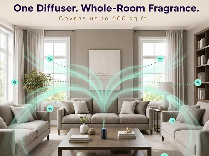 Waterless Essential Oil Diffuser Starter Kit with 15ml French Lavender Oil - Rechargeable Cordless Aromatherapy Machine for Home Bedroom Car Office Travel - 3 Mist Levels - 4 Timer - 24-Hour Battery