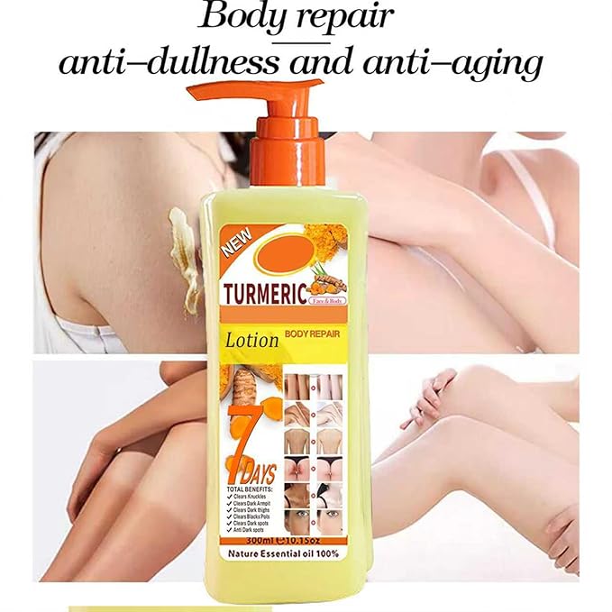 Soft 7 Turmeric Body Oil Lotion, Turmeric Oil Lotion for Skin Hyperpigmentation, Tumeric Lotions for Bodys, Body Lotions for Women Moisturizing & Smoothing for All Skin Types 10 Fl Oz