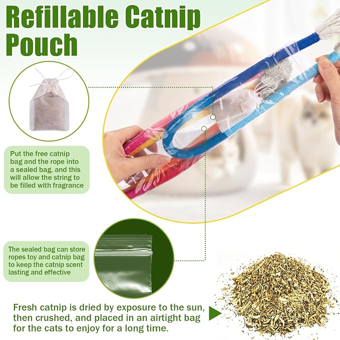 Retro Shaw Catnip Cat Toys Chew Ropes, for Indoor Cats Chew Kicker, 23.6"
