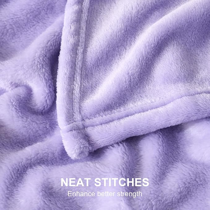 Hansleep King Light Purple Fleece Blanket, Soft Flannel Bed Blanket | Fuzzy Cozy Blanket 90x108 Inches, Multi-use for Bed, Sofa, Couch, Travel, Camping, All Season Warm Lightweight Cover