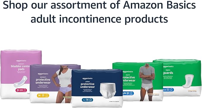 Amazon Basics Women's Incontinence Pads, Postpartum, Bladder Control, Light Absorbency, Unscented, 180 Count (6 Packs of 30)