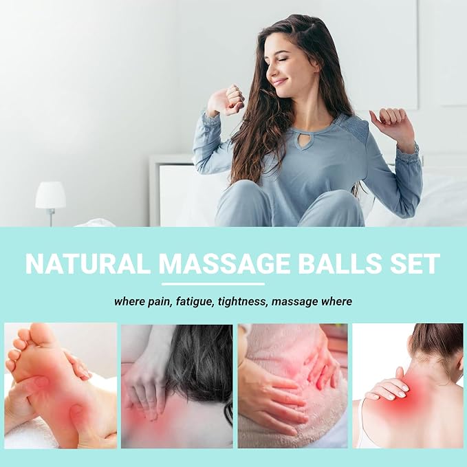 Spiky Massage Ball, Magnetic Balls, Hand Massage Ball Gold Ball 1 Pair, Hand Acupuncture Ball Massage for Adult and Kid, Hand Exercise Squeeze Balls for Pain Pressure and Stress Relief