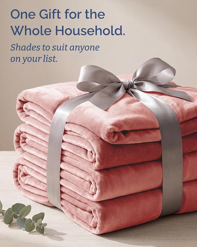 Ultra Soft Fleece Blanket Oversized King Size - Flannel Fleece Luxury Blanket - Lightweight for Couch Bed Chair - Thick, Warm and Breathable - All Season Cozy, Rose Pink