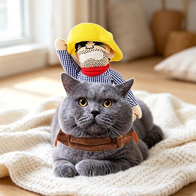 Halloween Dog Rider Costume Cute Doggy Cowboy Costumes Funny Dog Clothes | Dog Halloween Costumes, Knight Style Dog Cowboy Rider Costume, Funny Adjustable Pet Halloween Cosplay Costume for Dogs