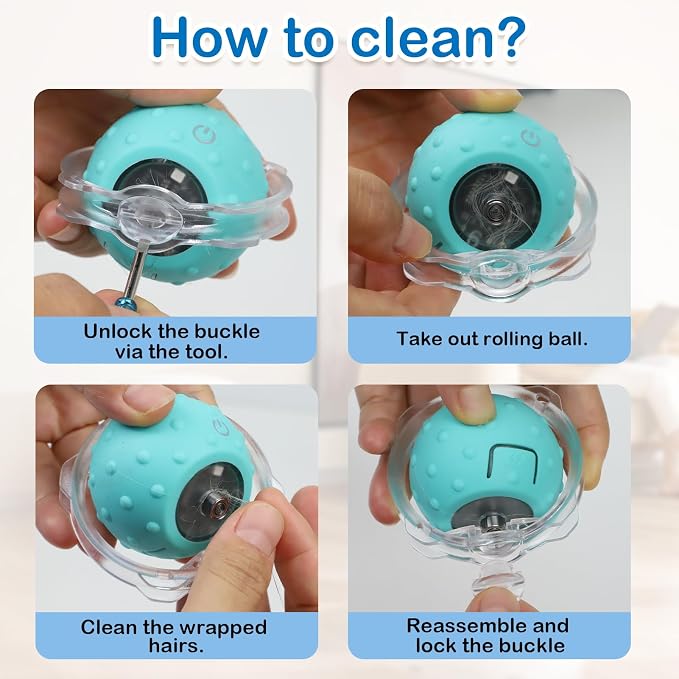Waaiio Interactive Cat Toys for Indoor Cats,Automatic Moving Cat Ball in Pouch,Chirping Stimulation,Hide-n-Seek Chase Exercise Game,Motion Activate,Rechargeable Kitten Toys