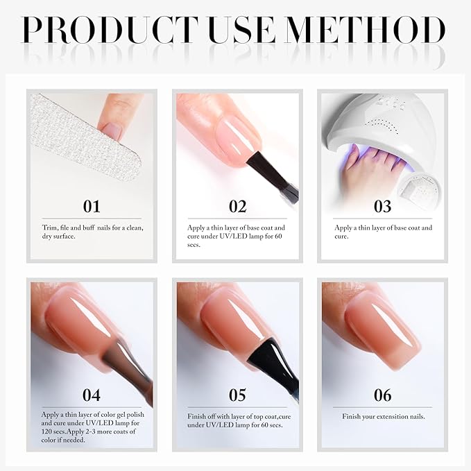 Double Rhythm 0.50 OZ Translucent Gel Polish Same Color Same Bottle Sheer Pastel Neutral Natural Milky 15 ML Jelly UV Nail Art DIY at Home (Deep Purple Pink-A1513)