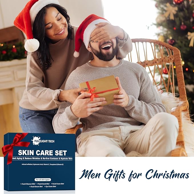 Skin Care for Men Gifts Set,Anti-aging Skin Care Kit for Tigten,Firm & Hydrate Skin,Retinol,Hyaluronic Acid Mens Self Care Facial Kit,Men Birthday Valentines Gifts for Him Boyfriend Dad Husband