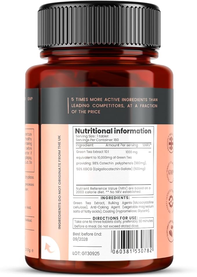 pureclinica Concentrated Green Tea 10,000mg x 180 Tablets