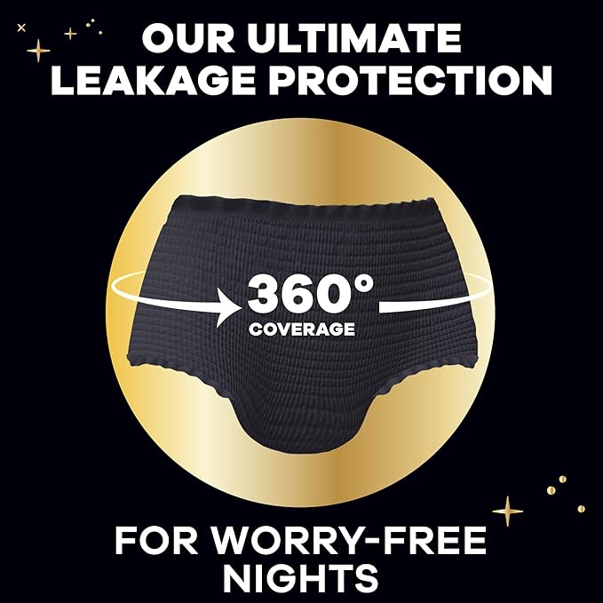 Always ZZZ Overnight Disposable Period Underwear for Women Extra Large/2LX, 360° Coverage for Worry-Free Nights, 14 Count (2 Packs of 7)