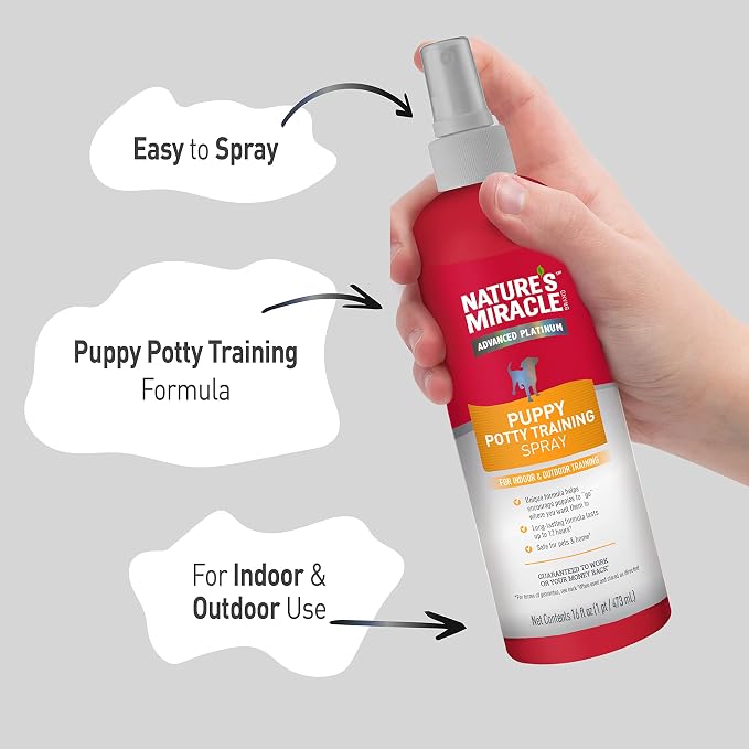 Nature's Miracle Advanced Platinum Puppy Potty Training Spray, 16 oz | Helps Encourage Puppies To Go Where You Want, Lasts Up To 12 Hours, For Indoor & Outdoor Training