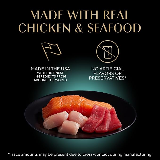 Sheba Perfect Portions Cuts Wet Cat Food, Variety, 2.6 oz, 18 ct, 2-Pack | Grain-free, Chicken, Salmon & Tuna in gravy, no fillers/artificial flavors, snap-peel-serve twin packs trays, zero leftovers