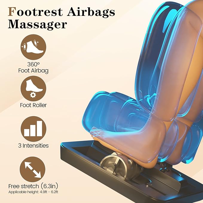 4D Massage Chair Full Body, Zero Gravity SL-Track Shiatsu Electric Massage Chair Recliner, Airbag Massage, Deep Yoga Stretch with Heat Body Scan Bluetooth Foot Roller, Extendable Footrest