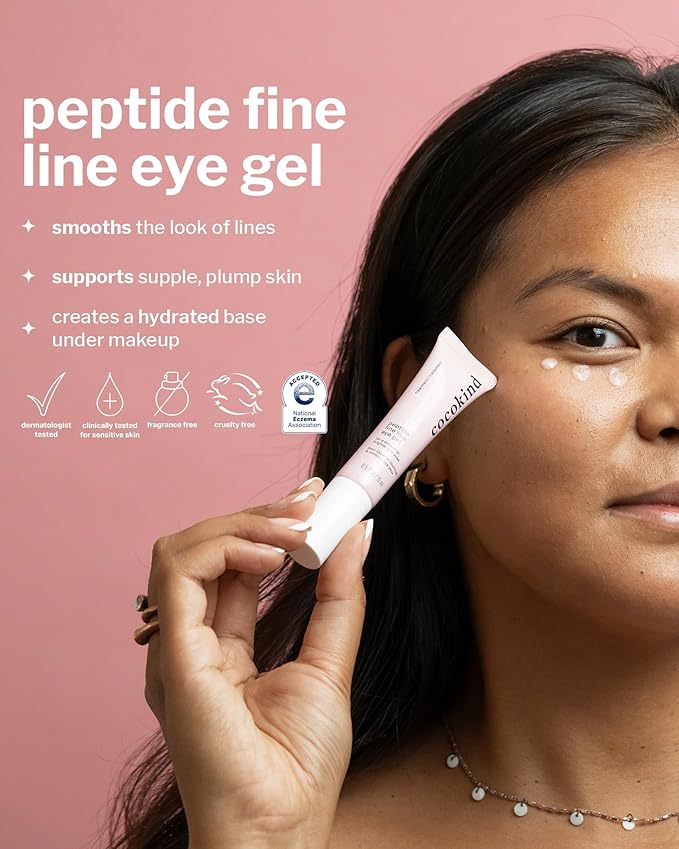 Cocokind Peptide Eye Gel, Lightweight and Hydrating Fine Line Treatment to Reduce Wrinkles, Made for Sensitive Skin, Fragrance Free, Cruelty Free, Vegan, .5oz