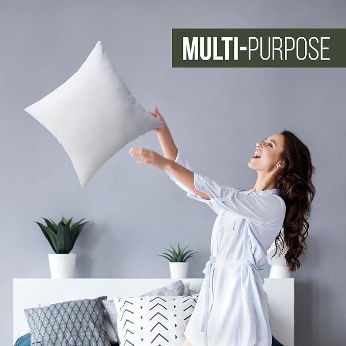 Utopia Bedding Throw Pillows, 24x24 Pillow Inserts, Pack of 1, White | Down Alternative Throw Pillow Inserts, Couch Pillows for Indoor Decor, Plush & Supportive, Decorative Cushion for Sofa, White