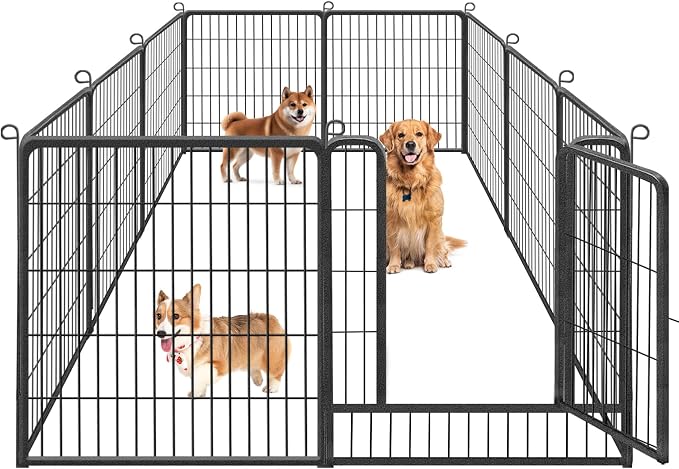 Outdoor Dog Playpen Door, 32 inch Add-on Dog Fence Dog Gate with Secure Lock