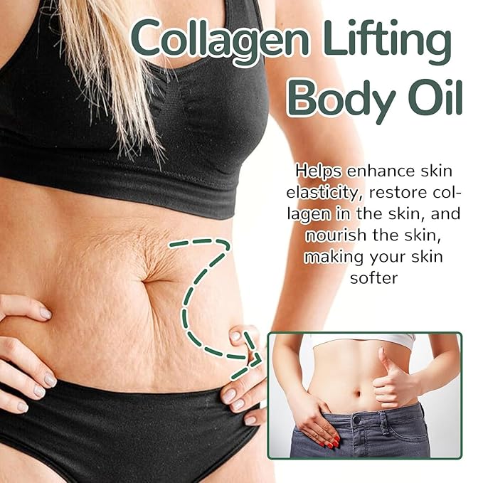 Orelvique Collagen Oil, Collagen Lifting Body Oil After Shower, Gentle Natural Formula Suitable for Sensitive Skin, Smooths the Appearance of Fine Lines and Wrinkles (3PCS)