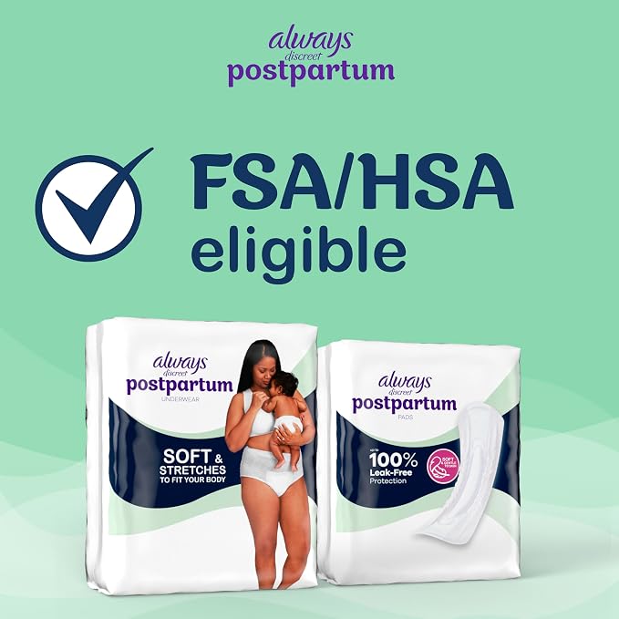 Always Discreet Postpartum and Adult Incontinence Underwear for Women, Small/Medium, Maximum Protection, 14 Count (Pack of 3)