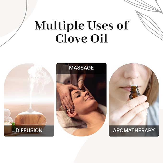 Clove Oil Pure & Natural Clove Essential Oil – Organic Extract from Clove Buds, 3rd Party Lab tested 100% Uncut Concentrated Blend for Skin Care, Hair Care, Aromatherapy & Relaxation 10ml Bottle