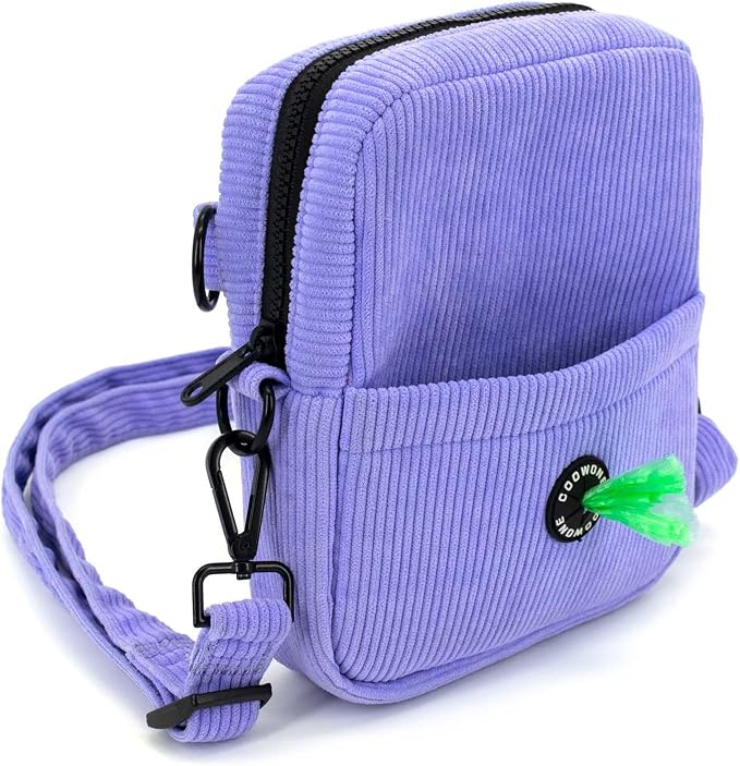 Dog Treat Pouch,Velvet Dog Training Pouch Bag Built-in Poop Bag Dispenser | Large Capacity Pet Treat Training Bag for Treats, Kibbles, Pet Toys (Lightpurple)