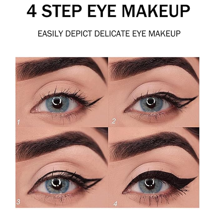 4Pcs Black Silver Grey Brown Gel Eyeliner Pencil Set, Halloween Makeup Waterproof Long Wear Natural Eye Lip Face Paint Stick Matte Liquid Eyeliner Cream Black Smokey Eye Liners Eyeshadow Crayon