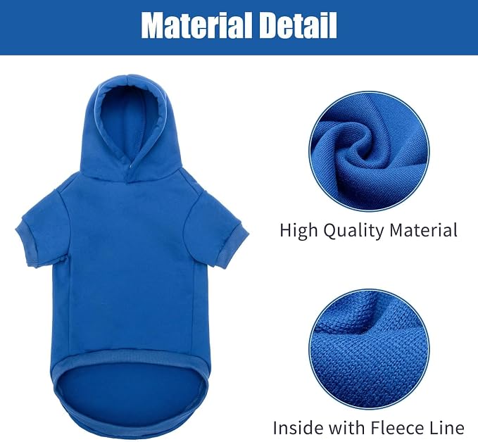 BINGPET Security Dog Hoodie, Pet Sweater Clothes with Leash Hole, Blue | Warm Dog Sweatshirt for Small Medium Large Dogs, All-Season Cold Weather Comfort & Fit, Soft Winter Hooded Pullover Outfit