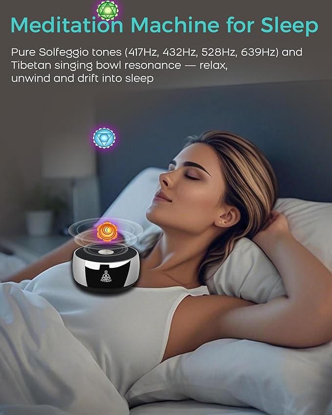 Meditation Sound Machine, Frequency Generator Instrument,PUVIDJUT Tone Device - Solfeggio Frequencies Bath for Yoga, Mindfulness,Meditation System of Chakra, 5 Tones Optional, 3 Timer Modes