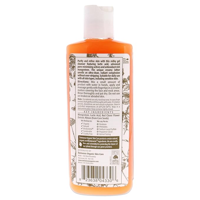 Eminence Organic Skincare Mangosteen Daily Resurfacing Cleanser, 4.2 Ounce