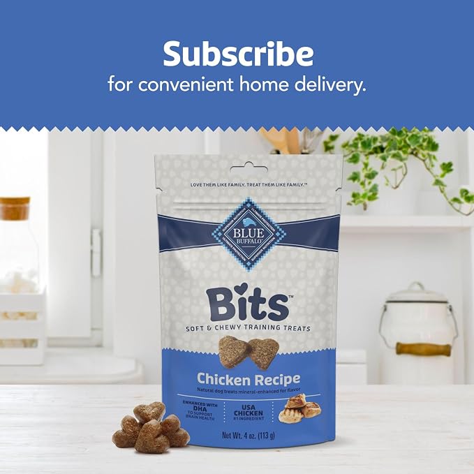 Blue Buffalo Bits Chicken Training Treats, 4 oz | Real Chicken First, DHA for Cognitive Development, No Chicken By-Product Meals, Free from Red Dye 40