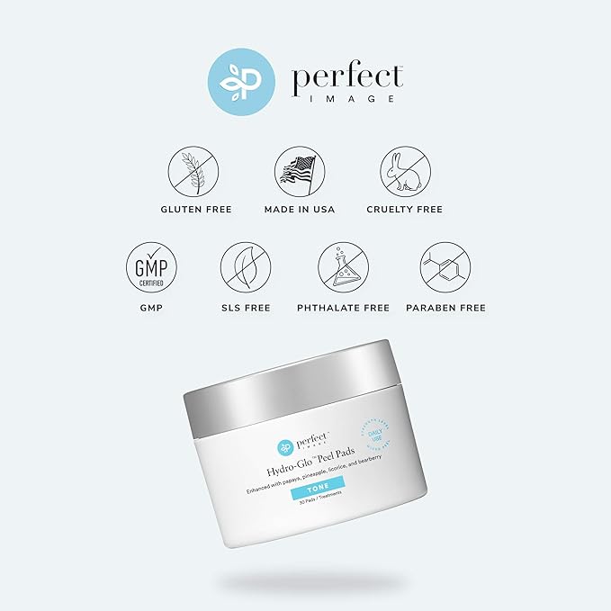 Hydro-Glo Peel Pads - Enhanced with Kojic, Mandelic, Glutathione, Licorice, Papaya, Pineapple, Bearberry Extracts (10% Strength Peel)