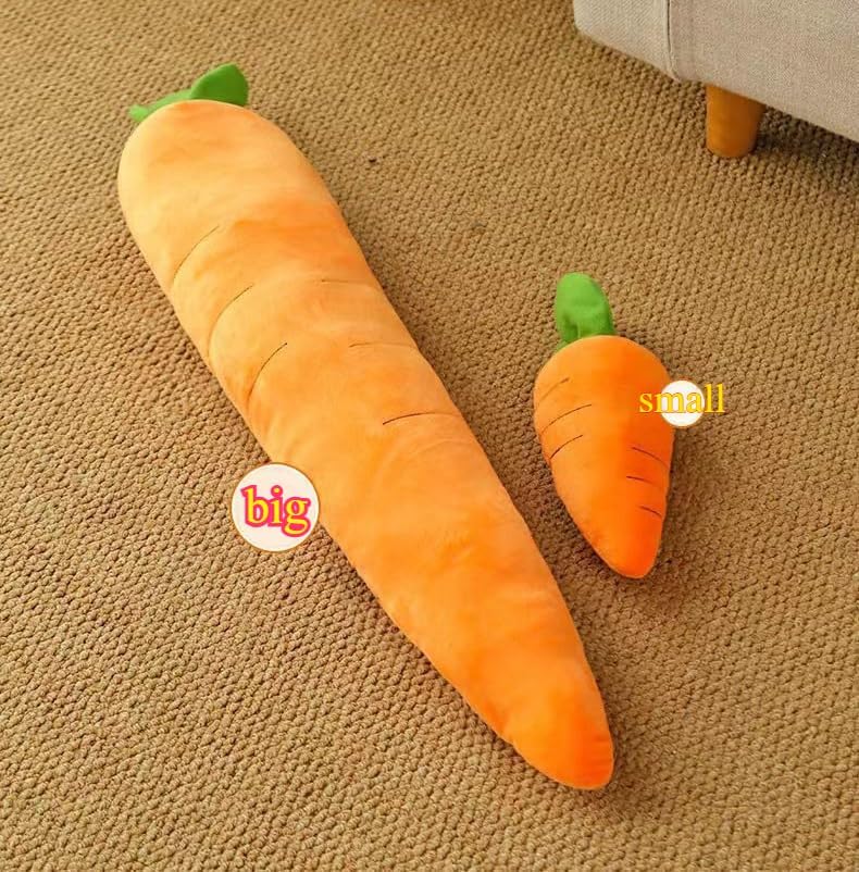 Giant 29.5'' Anxiety Relief Carrot Plush for Dogs - Squeaker Inside Interactive Chew Toy with Hypoallergenic Filling | Oeko-TEX Certified Boredom Buster & Cuddle Companion
