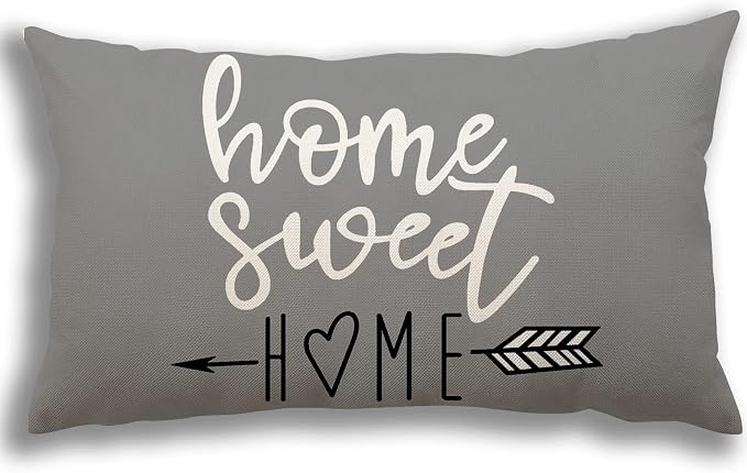 YCOLL Lumbar Pillow Covers 12x20 Set of 4, Modern Sofa Throw Pillow Cover, Decorative Outdoor Linen Fabric Pillow Case for Couch Bed Car，Gray