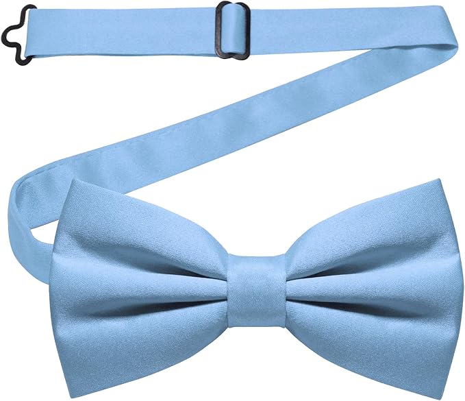 JEMYGINS Solid Color Pre-tied Bow Tie Adjustable Bowtie for Men
