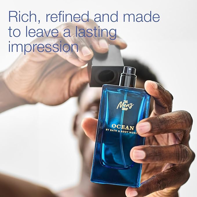 Bath & Body Works Ocean Cologne - Men’s Cologne for Everyday Use - Long-Lasting High Fragrance Oil Concentration - Dermatologist-Approved - Sophisticated Scent Experience - Gifts for Him