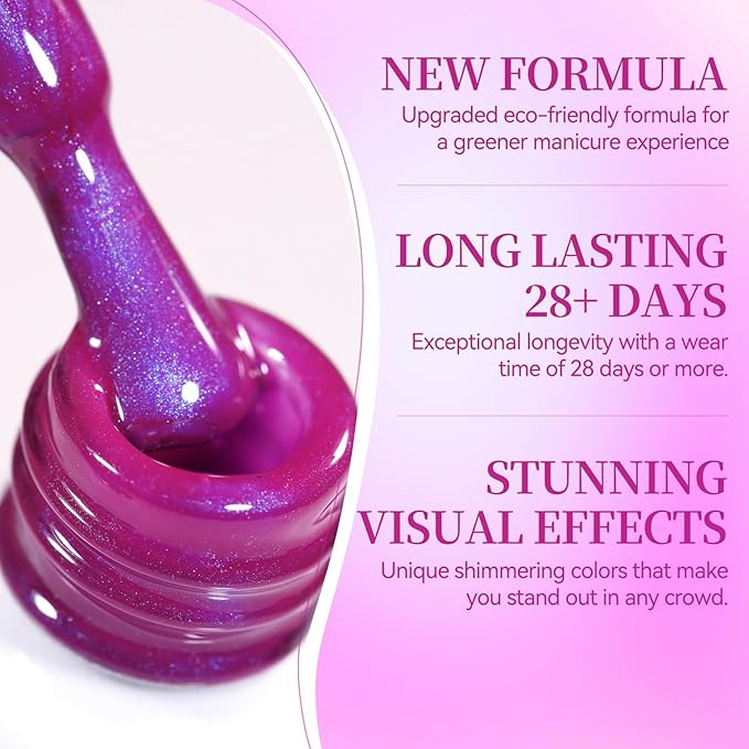 Born Pretty Spring Summer Cat Magnetic Eye Gel Polish,2026 Fruit Dark Purple Holographic Glitter Shimmer Translucent Sheer Magnetic Gel Polish with Blue Powder