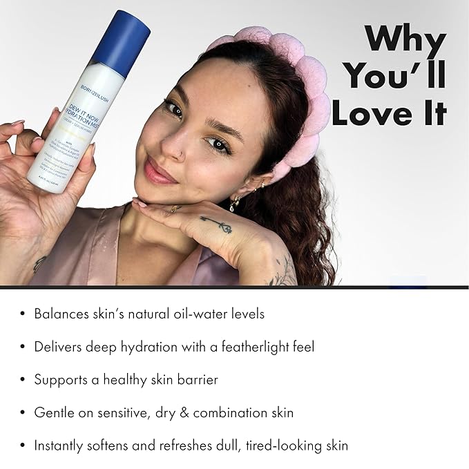 Dew It Now Hydration Mist – Cream + Serum Face Mist Hydrating Spray with Ceramides, Argan Oil & Squalane – Lightweight Face Barrier Repair – for All Skin Types, Sensitive Skin Safe – 120ml