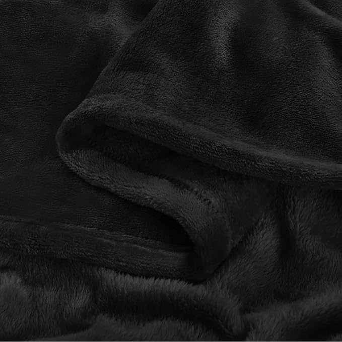 BEDELITE Fleece Blanket Soft Plush Throw for Couch Black 50"x60" | Ultra Soft Fleece, Plush Microfiber, Lightweight Warmth, All Season Comfort, Fade Resistant, Machine Washable, Couch Sofa Bed